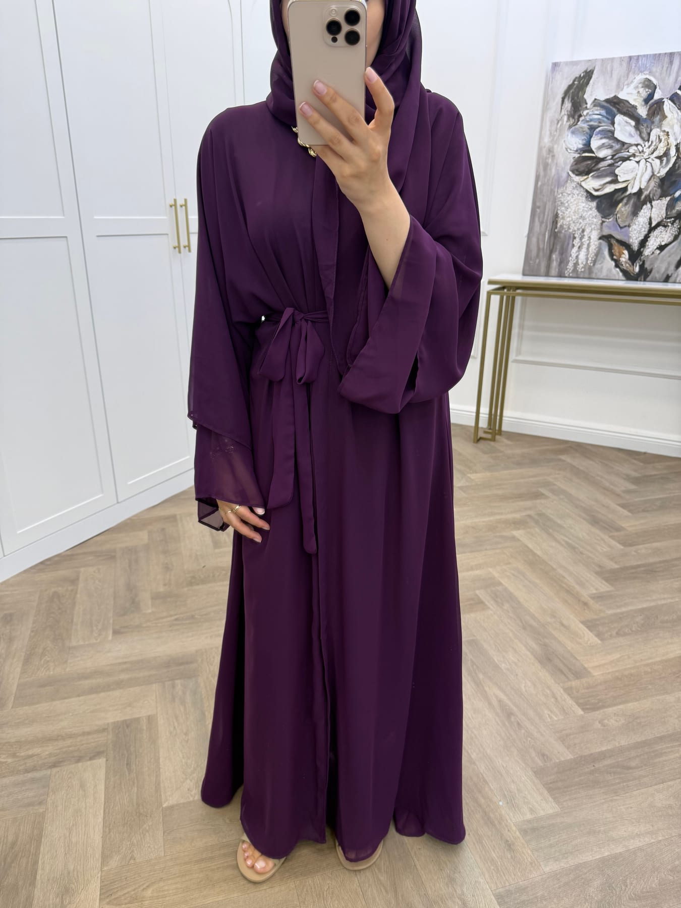 ŞAL DAHİL ŞİFON ABAYA MOR